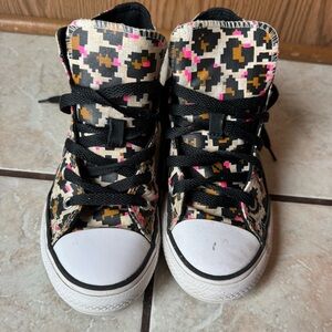 Digi leopard Converse Kids Sneakers - Black, Pink, White